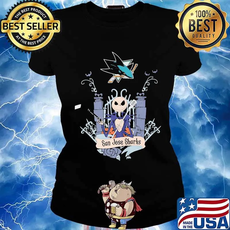 Halloween jack skellington san jose sharks s Ladies tee