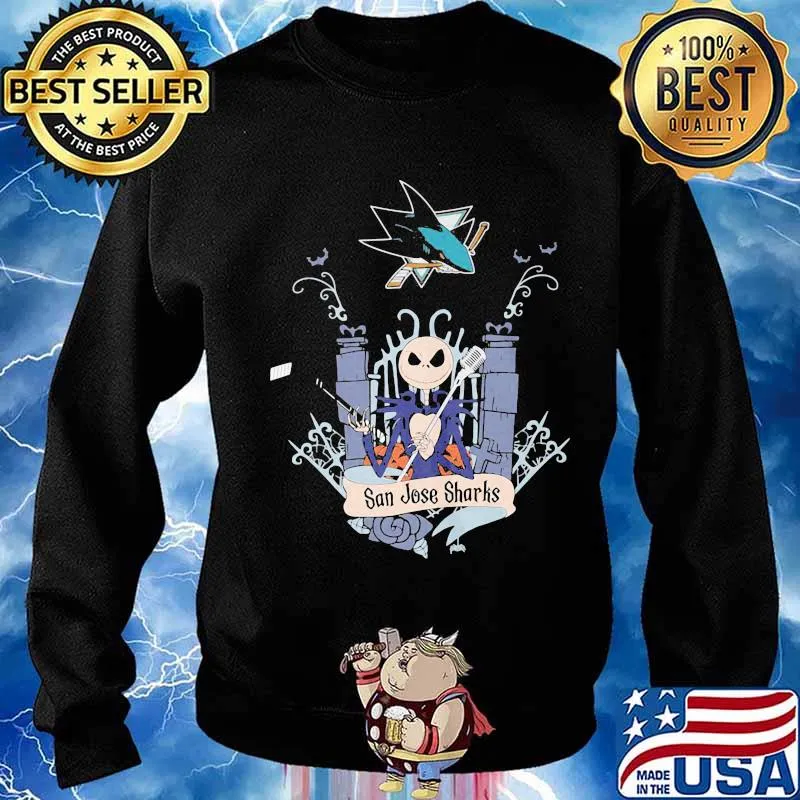 Halloween jack skellington san jose sharks s Sweater