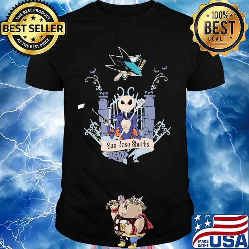Halloween jack skellington san jose sharks shirt