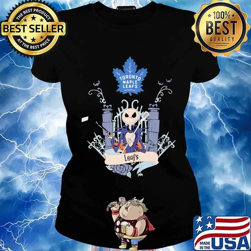 Halloween jack skellington toronto maple leafs s Ladies tee