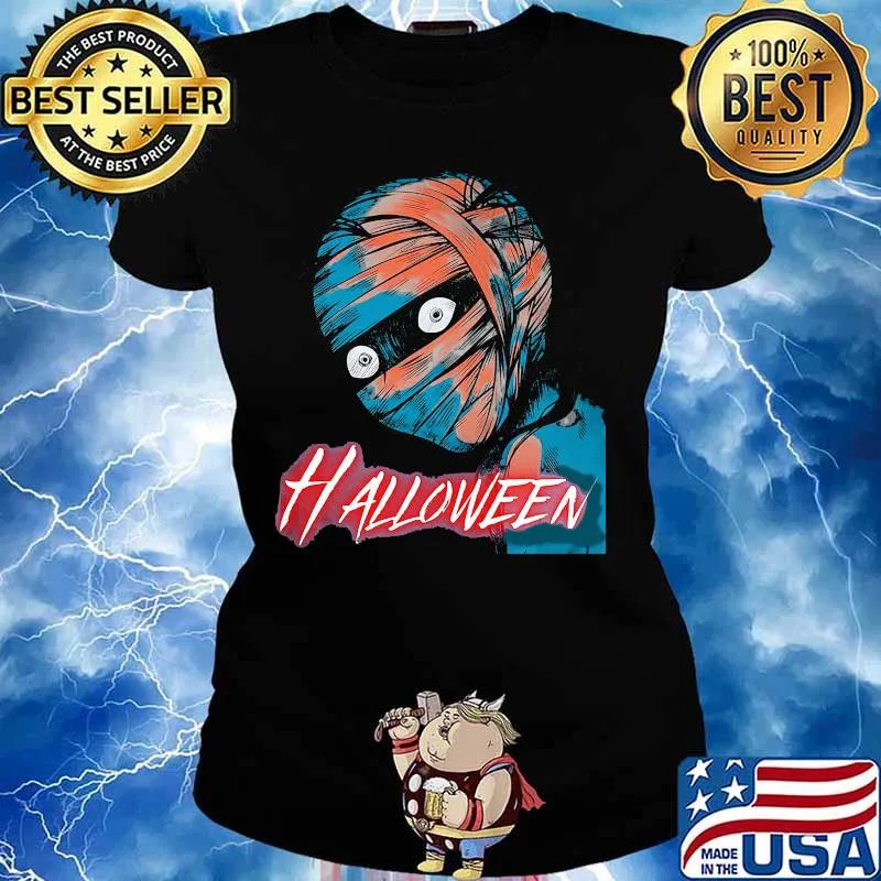 Halloween japan horror mummies characters cartoon s Ladies tee