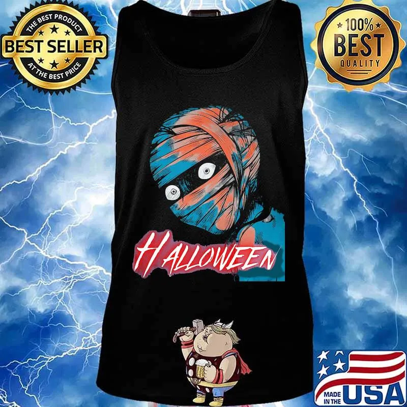 Halloween japan horror mummies characters cartoon s Tank top