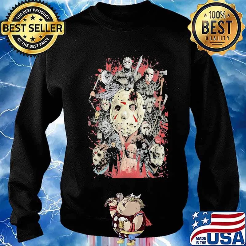 Halloween jason voorhees holds s Sweater