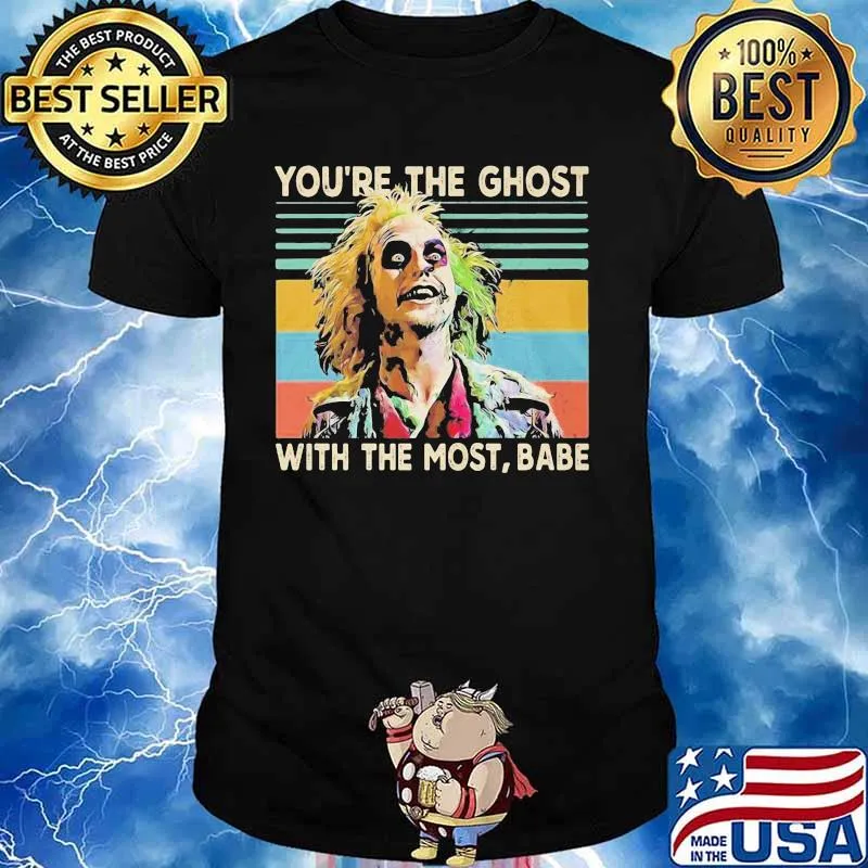 Halloween joker you're the ghost with the most babe vintage retro shirt