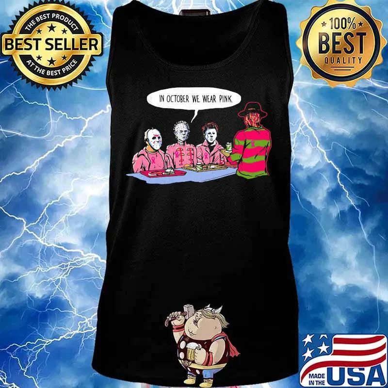 Halloween krueger jason voorhees michael myers in october we wear pink s Tank top