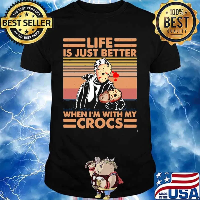 Halloween life is just better when i'm with my crocs vintage retro shirt