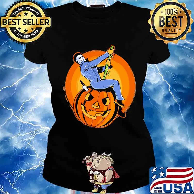 Halloween michael myers pumpkins s Ladies tee