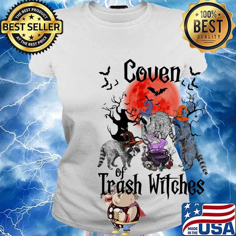 Halloween raccoon coven of trash witches s Ladies tee