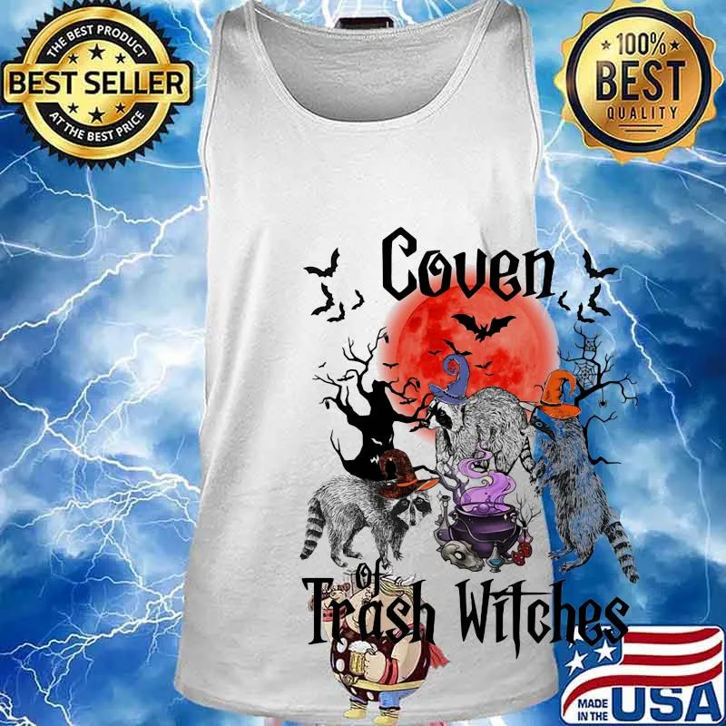 Halloween raccoon coven of trash witches s Tank top