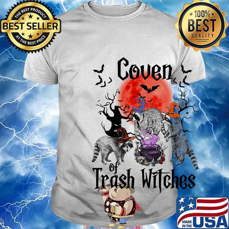 Halloween raccoon coven of trash witches shirt