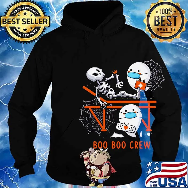 Halloween skeleton ghost nurse mask boo boo crew s Hoodie