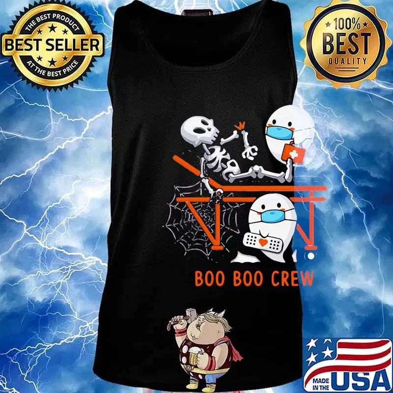Halloween skeleton ghost nurse mask boo boo crew s Tank top