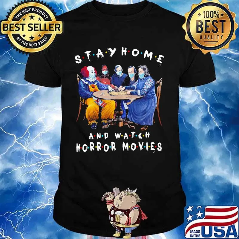 Halloween stay home and watch horror movies mask shirt