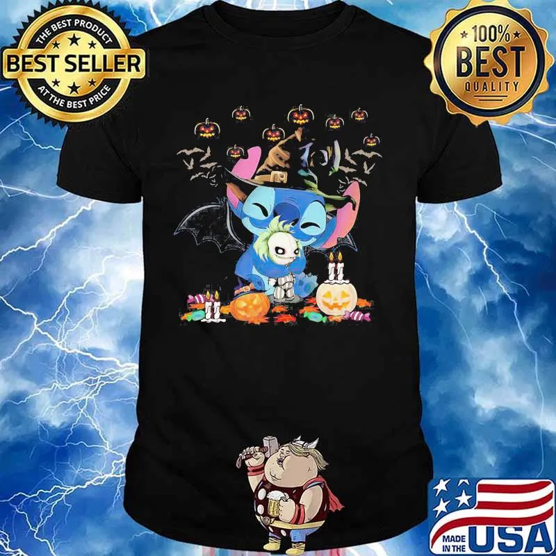 Halloween stitch witch pumpkins shirt