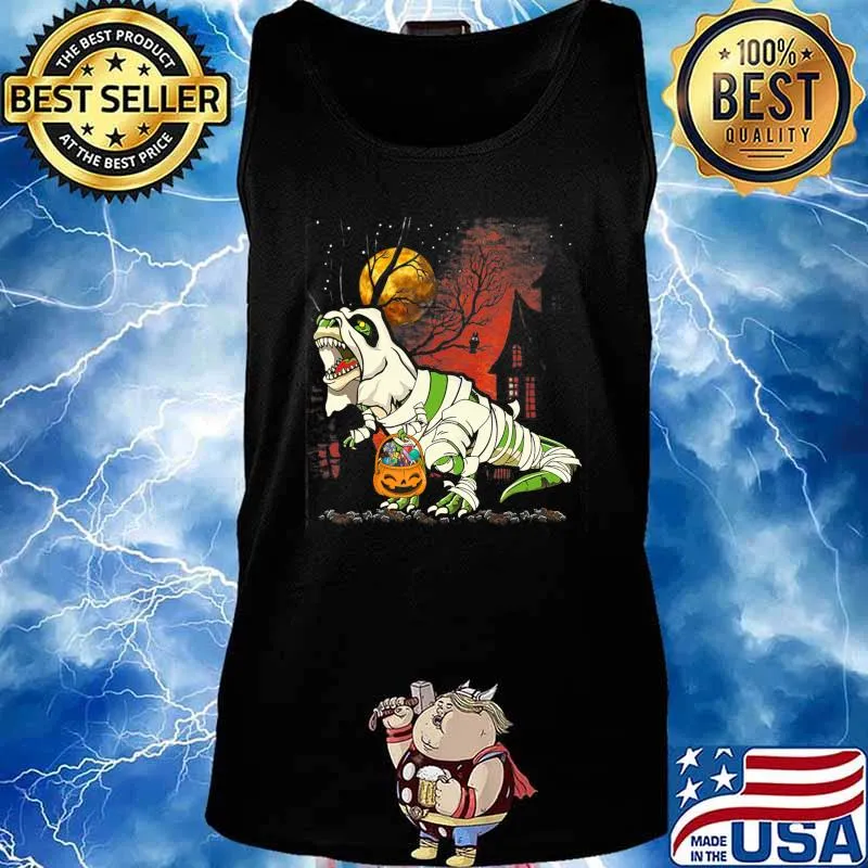 Halloween Tee for Boys Kids Dinosaur T rex Mummy Pumpkin T-Shirt Tank top