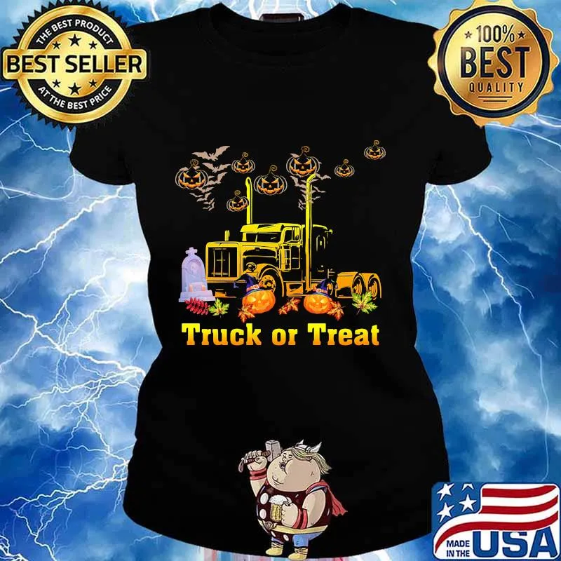Halloween truck or treat pumpkins s Ladies tee