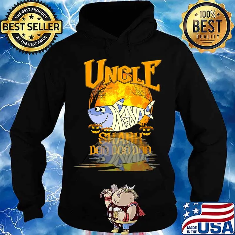 Halloween Uncle Shark Doo Doo Halloween Guitar Shadow T-Shirt Hoodie