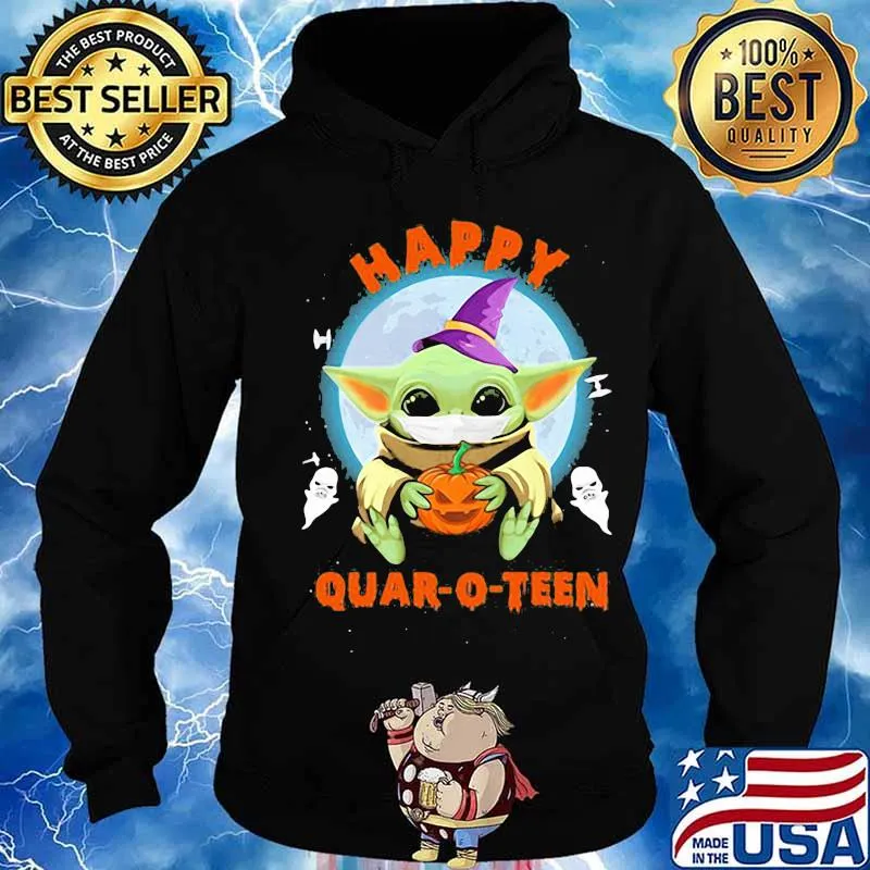 Happy halloween baby yoda witch quar-o-teen s Hoodie
