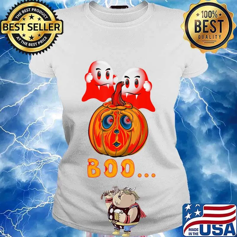 Happy Halloween! Boo pumpkin ghost scary scared design T-Shirt Ladies tee