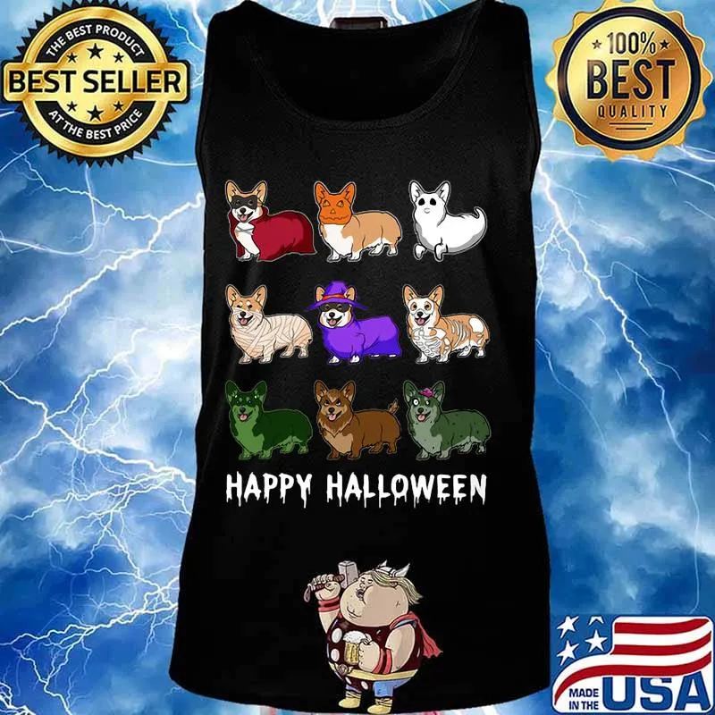 Happy halloween corgi dogs s Tank top