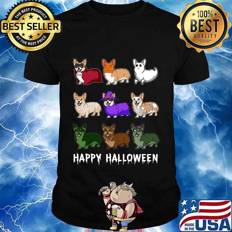 Happy halloween corgi dogs shirt