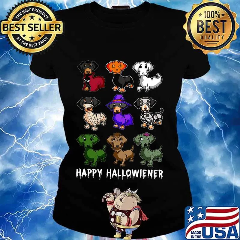 Happy halloween dachshund dogs s Ladies tee