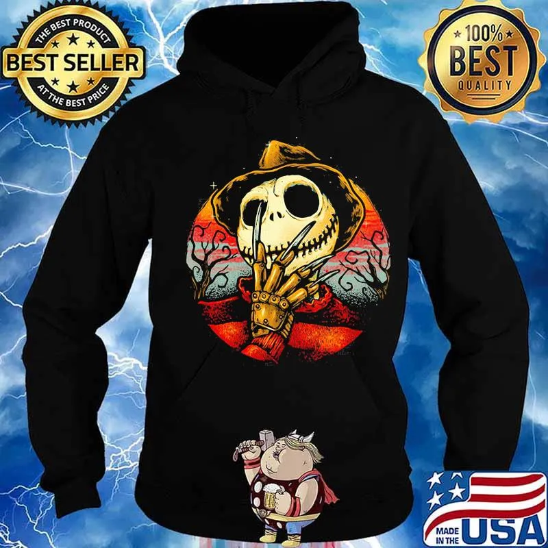 Happy halloween freddy krueger jack skellington vintage s Hoodie