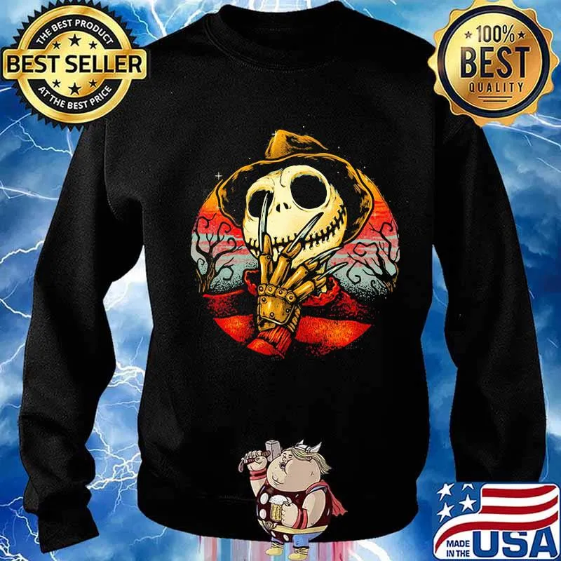 Happy halloween freddy krueger jack skellington vintage s Sweater