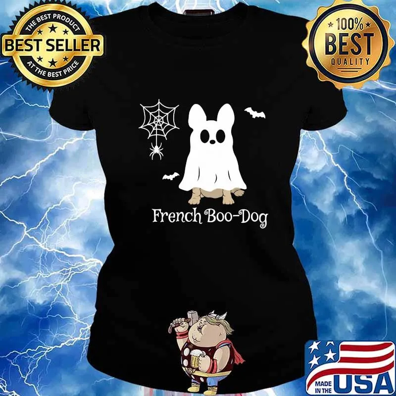 Happy halloween french boo-dog s Ladies tee