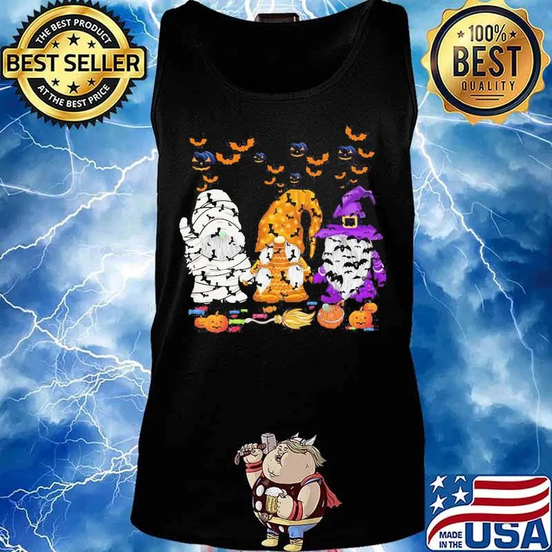 Happy halloween gnomes witch pumpkins s Tank top