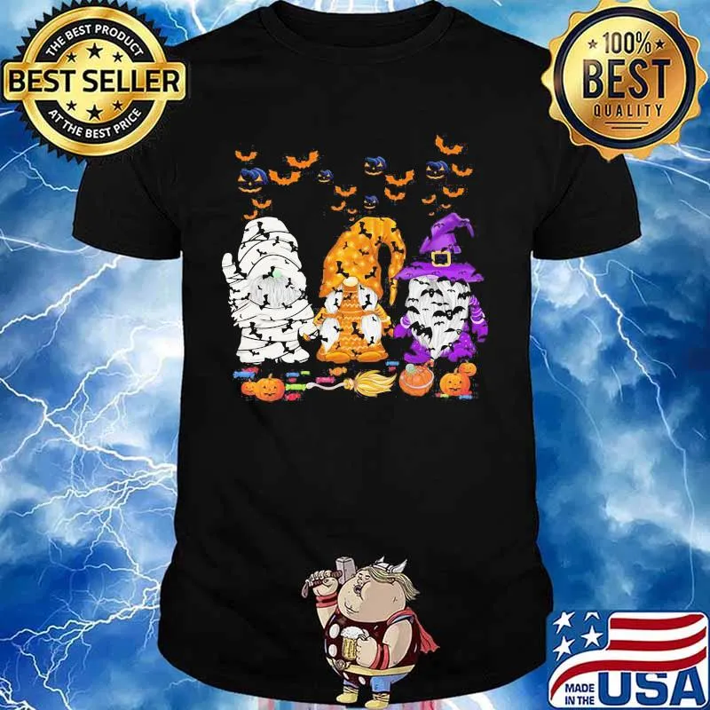 Happy halloween gnomes witch pumpkins shirt