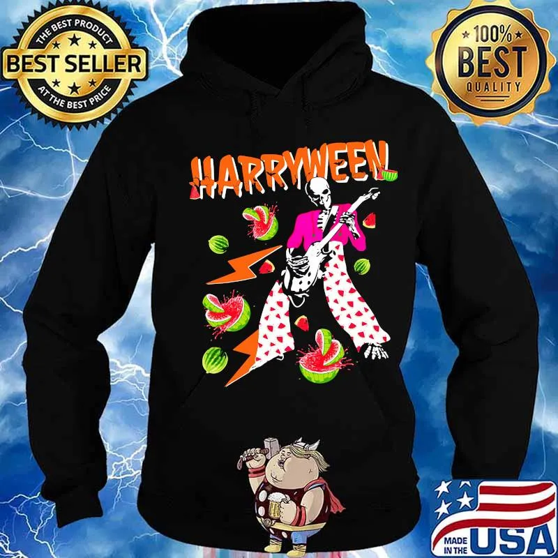 Happy halloween harry styles skeleton playing guitar watermelon s Hoodie