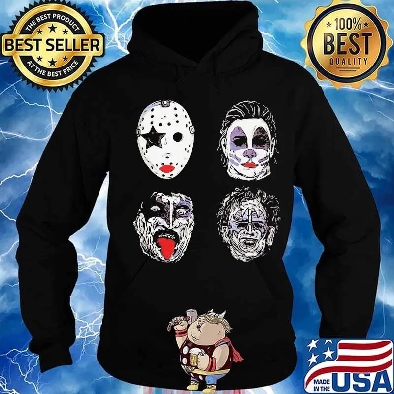 Happy halloween horror characters face s Hoodie
