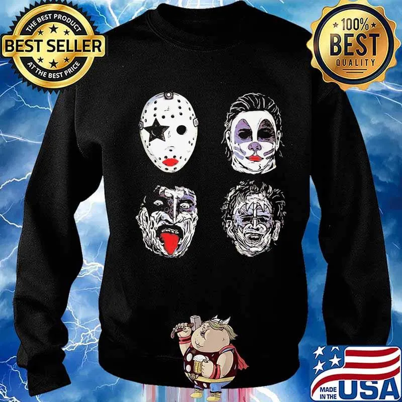 Happy halloween horror characters face s Sweater