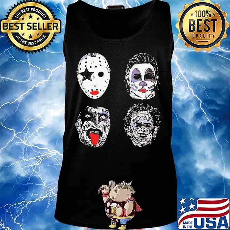 Happy halloween horror characters face s Tank top