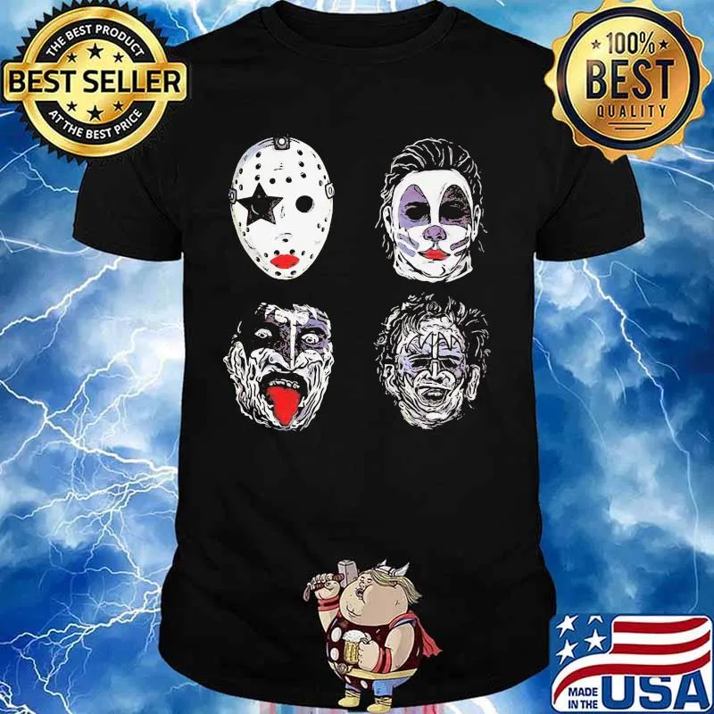 Happy halloween horror characters face shirt