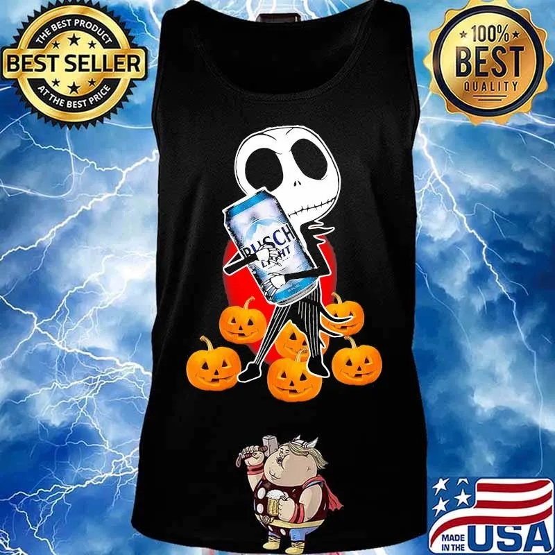 Happy halloween jack skellington hug busch light beer pumpkins s Tank top