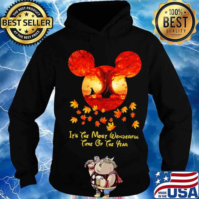 Happy halloween mickey mouse it's the most wonderful time of the year leaves tree s Hoodie