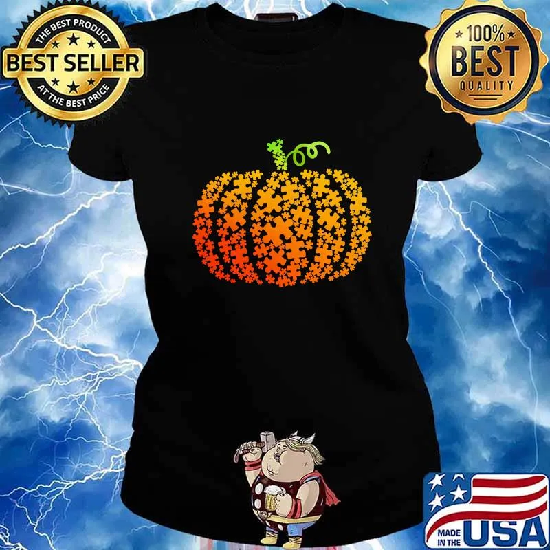 Happy halloween pumpkin autism s Ladies tee