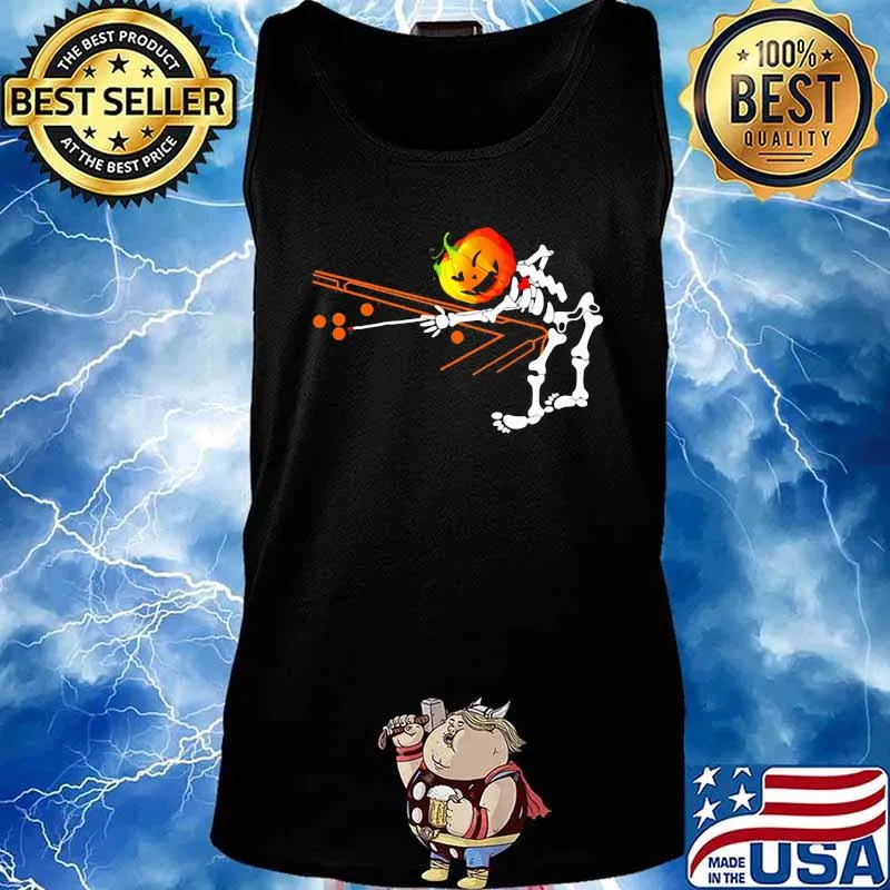 Happy halloween skeleton pumpkin billiard s Tank top