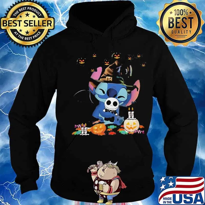 Happy halloween stitch witch pumpkins s Hoodie