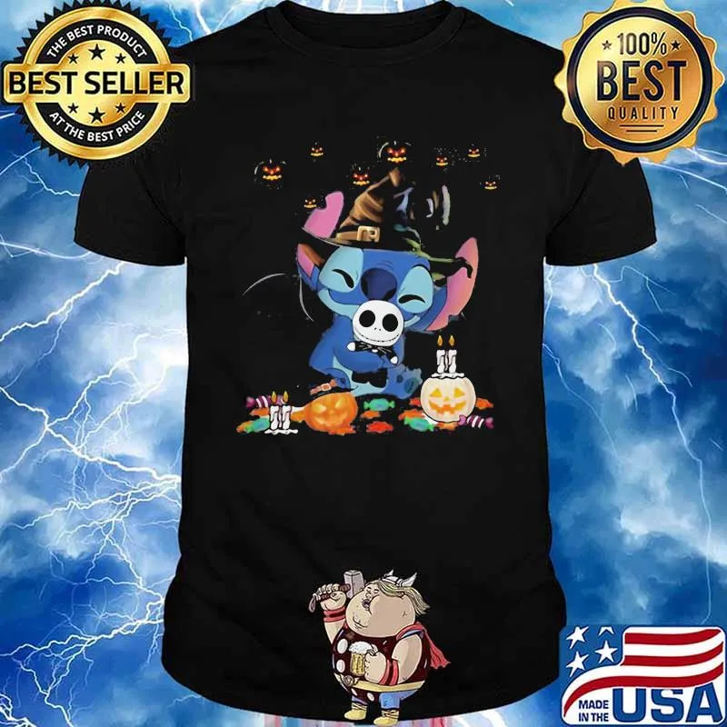 Happy halloween stitch witch pumpkins shirt
