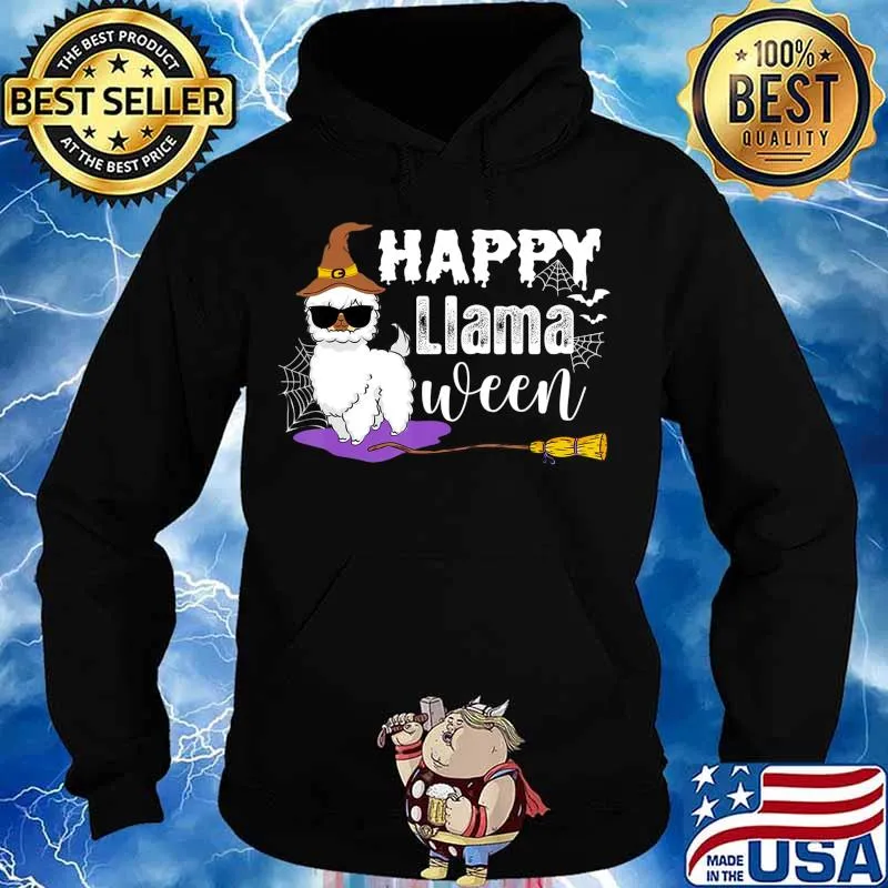 Happy Llamaween Funny Halloween Llama Girls Boys Kids Gift T-Shirt Hoodie