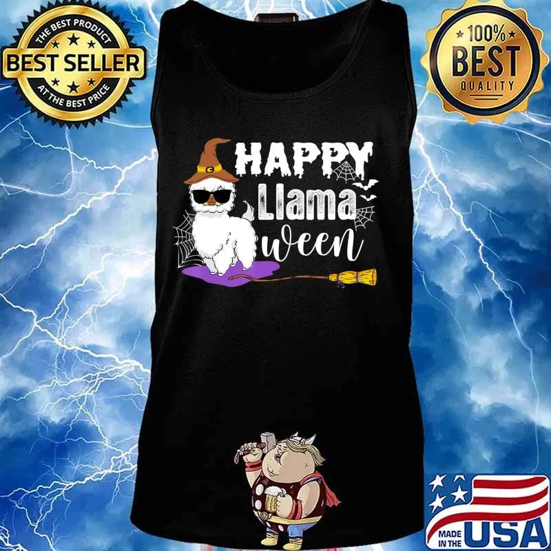 Happy Llamaween Funny Halloween Llama Girls Boys Kids Gift T-Shirt Tank top