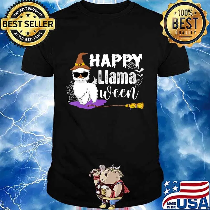 Happy Llamaween Funny Halloween Llama Girls Boys Kids Gift T-Shirt