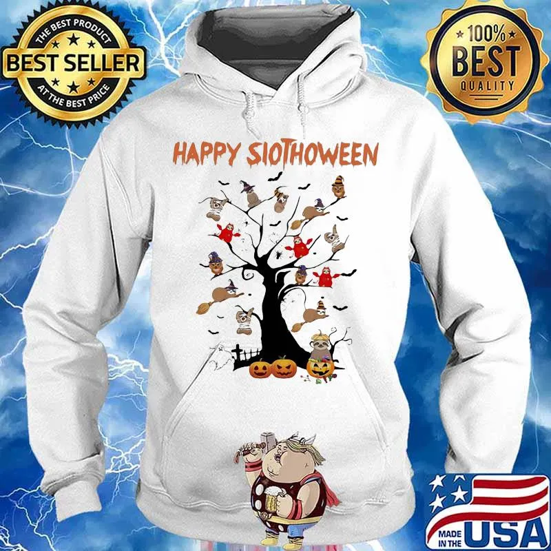 Happy slothoween tree pumpkin halloween s Hoodie