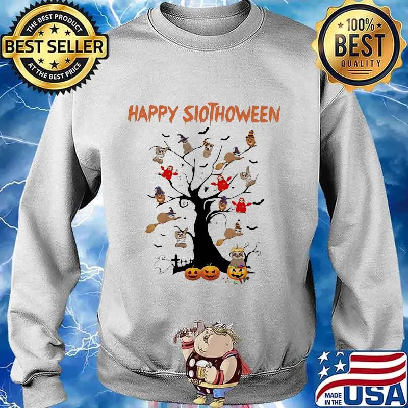 Happy slothoween tree pumpkin halloween s Sweater