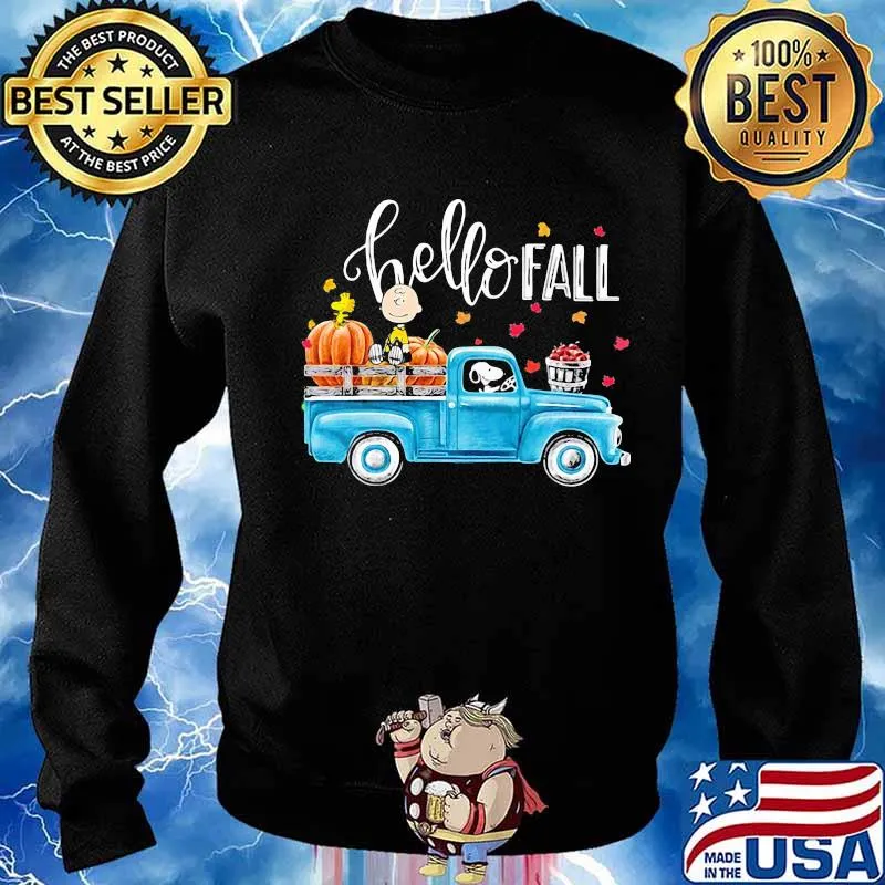 Hello fall the peanuts riding car s Sweater