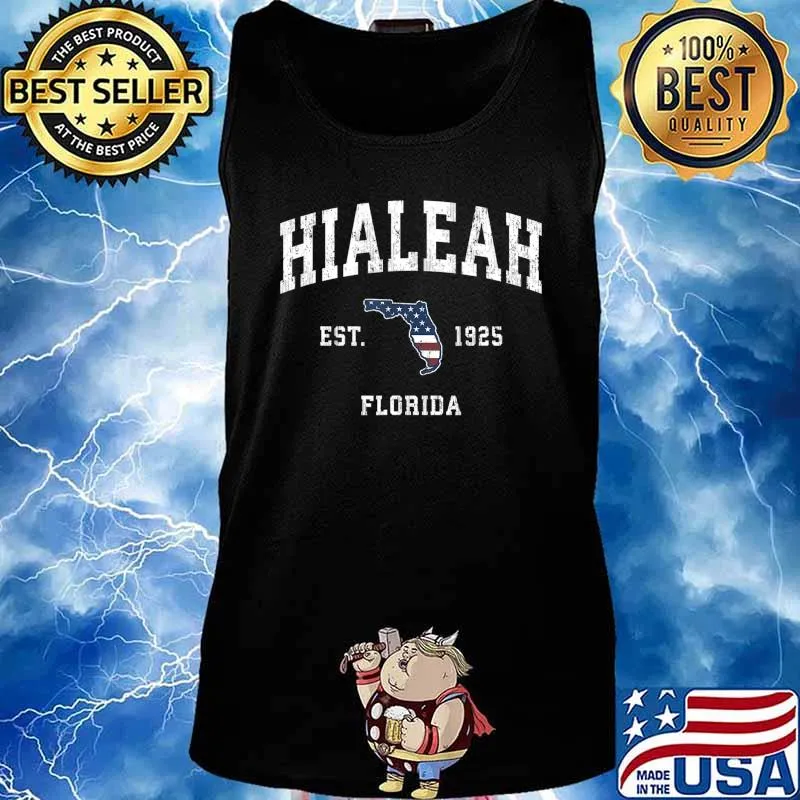 Hialeah Florida FL Vintage American Flag Sports Design T-Shirt Tank top