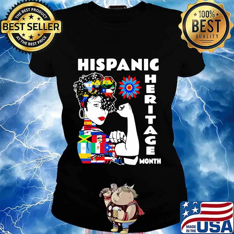 Hispanic heritage month woman flags s Ladies tee